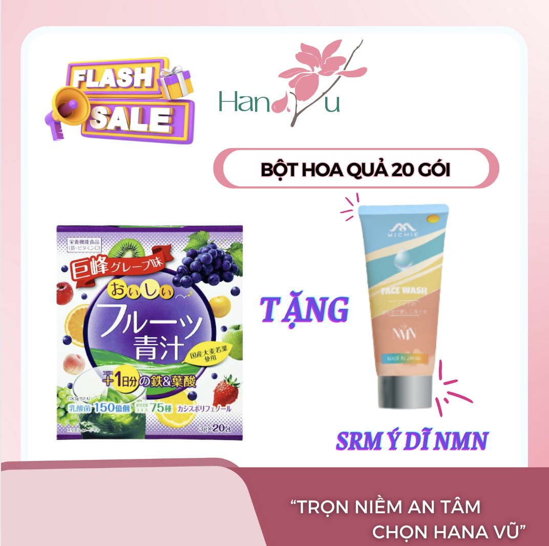 Yuwa bột mầm lúa mạch non với sắt và acid folic ( tím  20 gói )