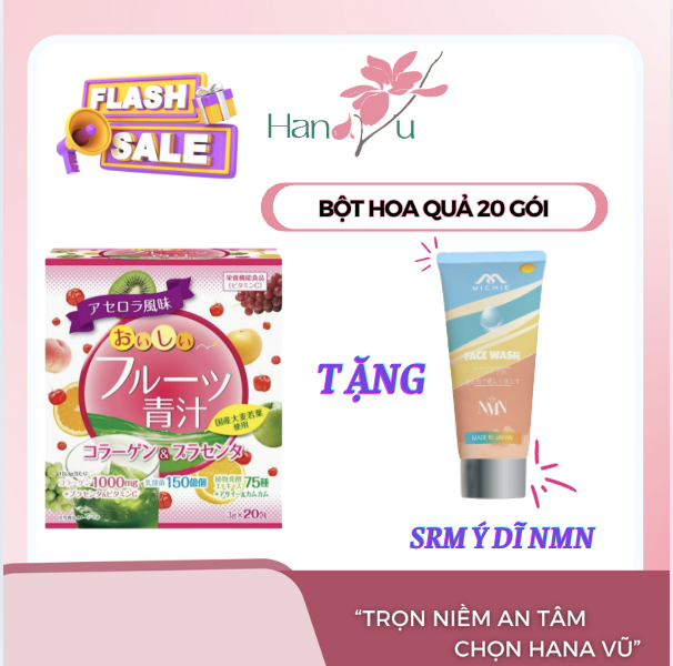 Yuwa bột mầm lúa mạch non với Collagen và Placenta ( đỏ )